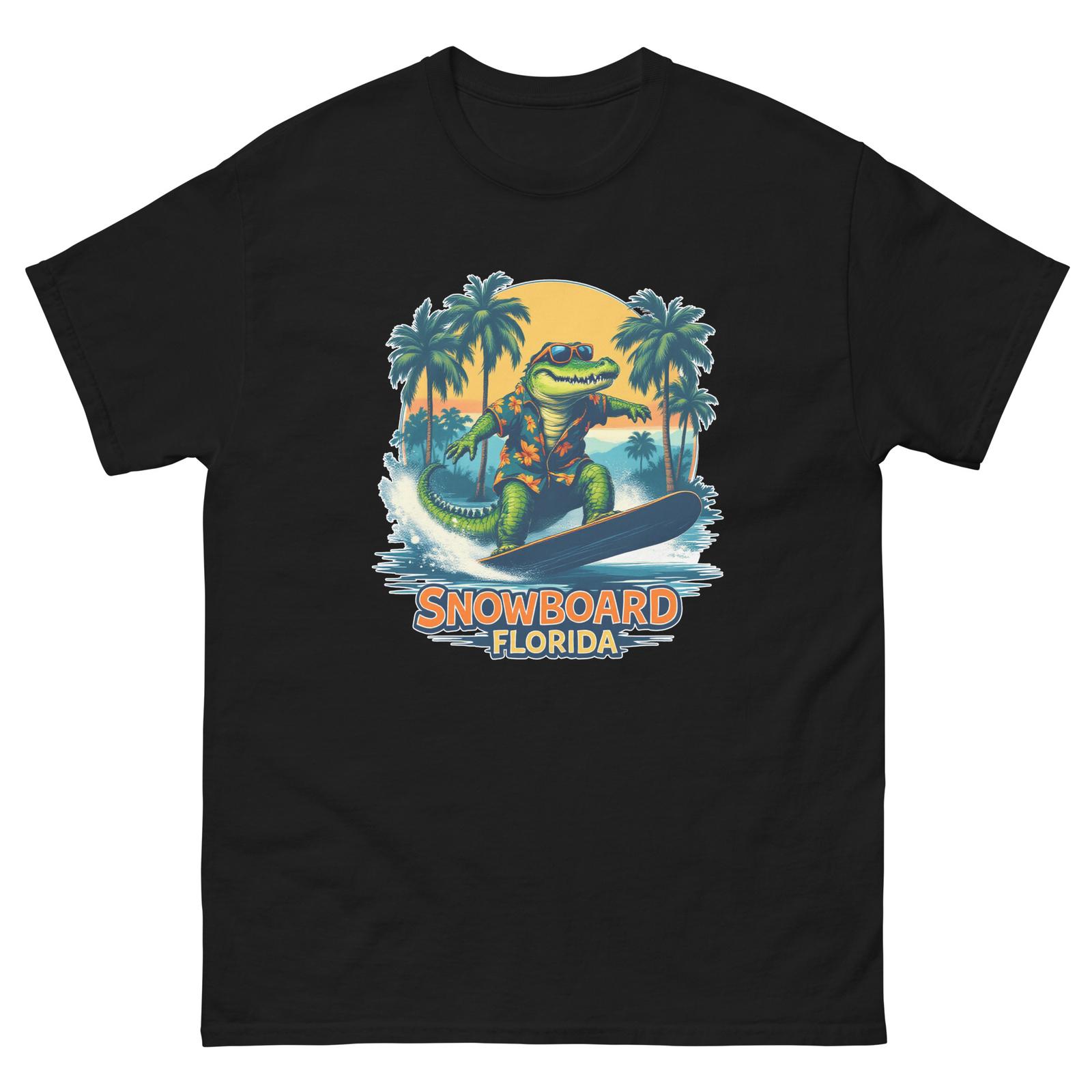 Snowboard Florida Crocodile USA Snowboarding Animal T-Shirt XXXL