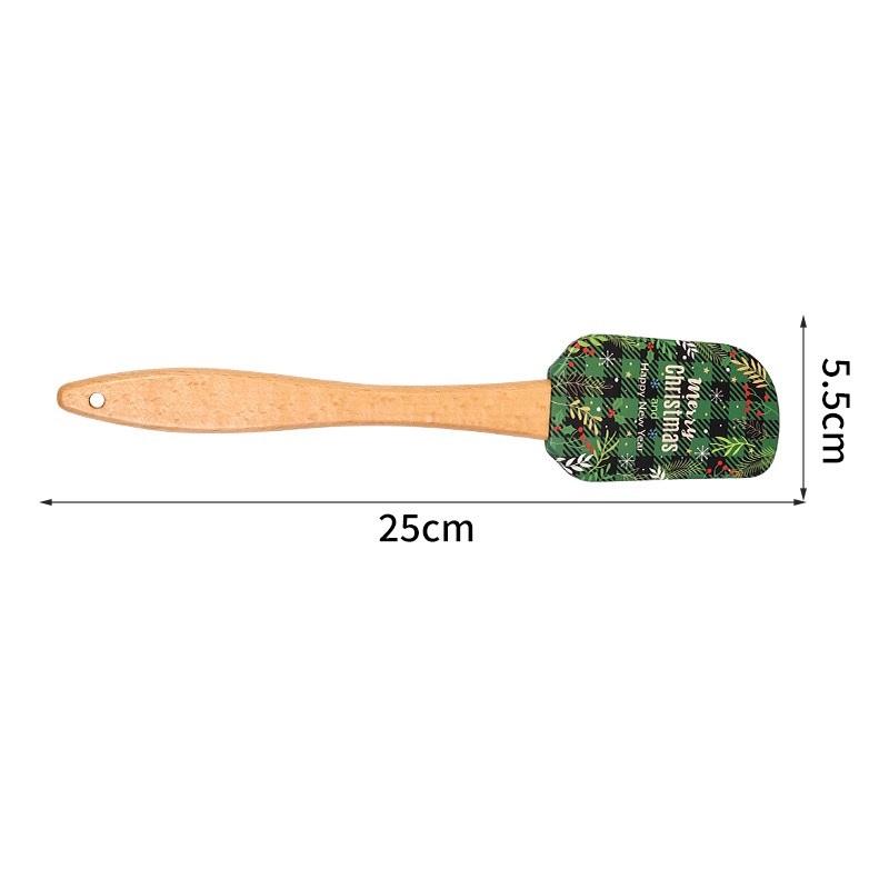 Christmas Silicone Spatula with Wooden Handle - Specially Designed for Christmas Cakes and Snowman Pancakes, Adorable Spatula,