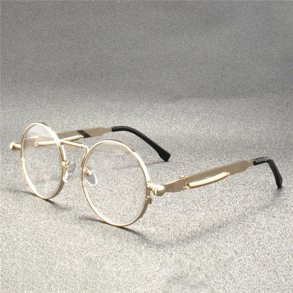 Vintage Punk Style Sunglasses Men Retro Round Metal Frame Women Sun Glasses Fashion Eyewear  Mujer