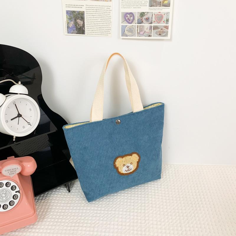 2026 New Bag Mini Corduroy Handbag Female Student Han Cute Bento Bag Small Hand Bag