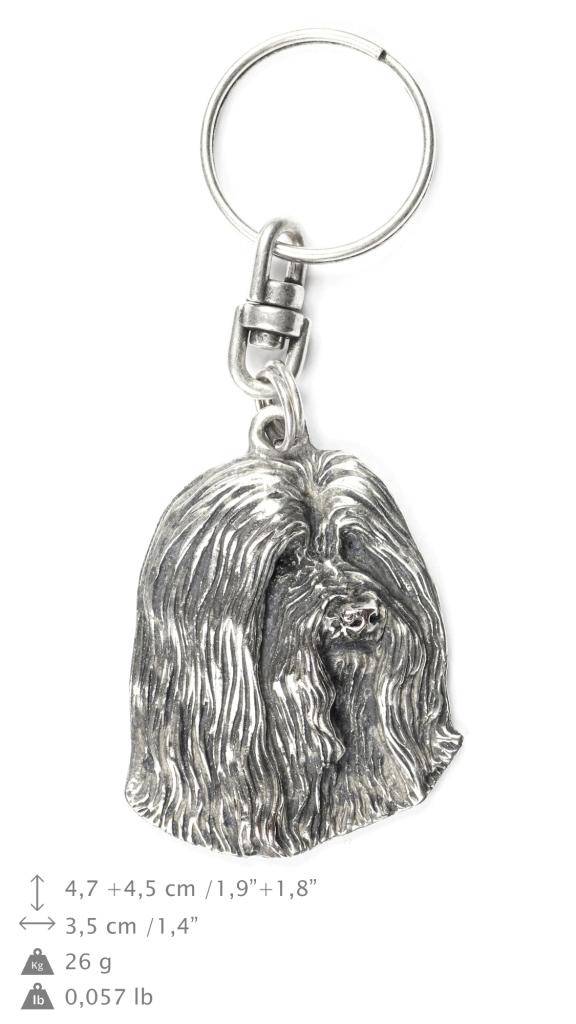 Bearded Collie, Highland Collie, Mountain Collie - Silver-plated Dog Pendant, Handbag Decoration, Backpack Pendant by Art-Dog Brand