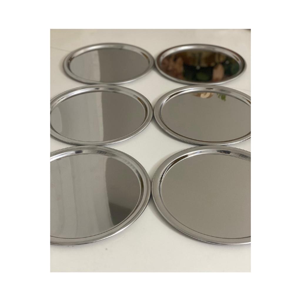 Dekoratives Serviertablett aus Edelstahl, 6-teilig, rund, Luxus-Präsentation