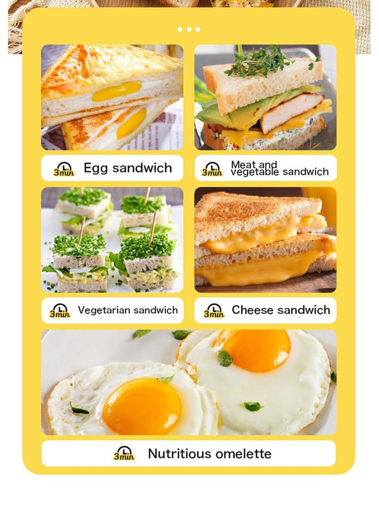 Electric Sandwich & Waffle Maker Toaster Press for Breakfast