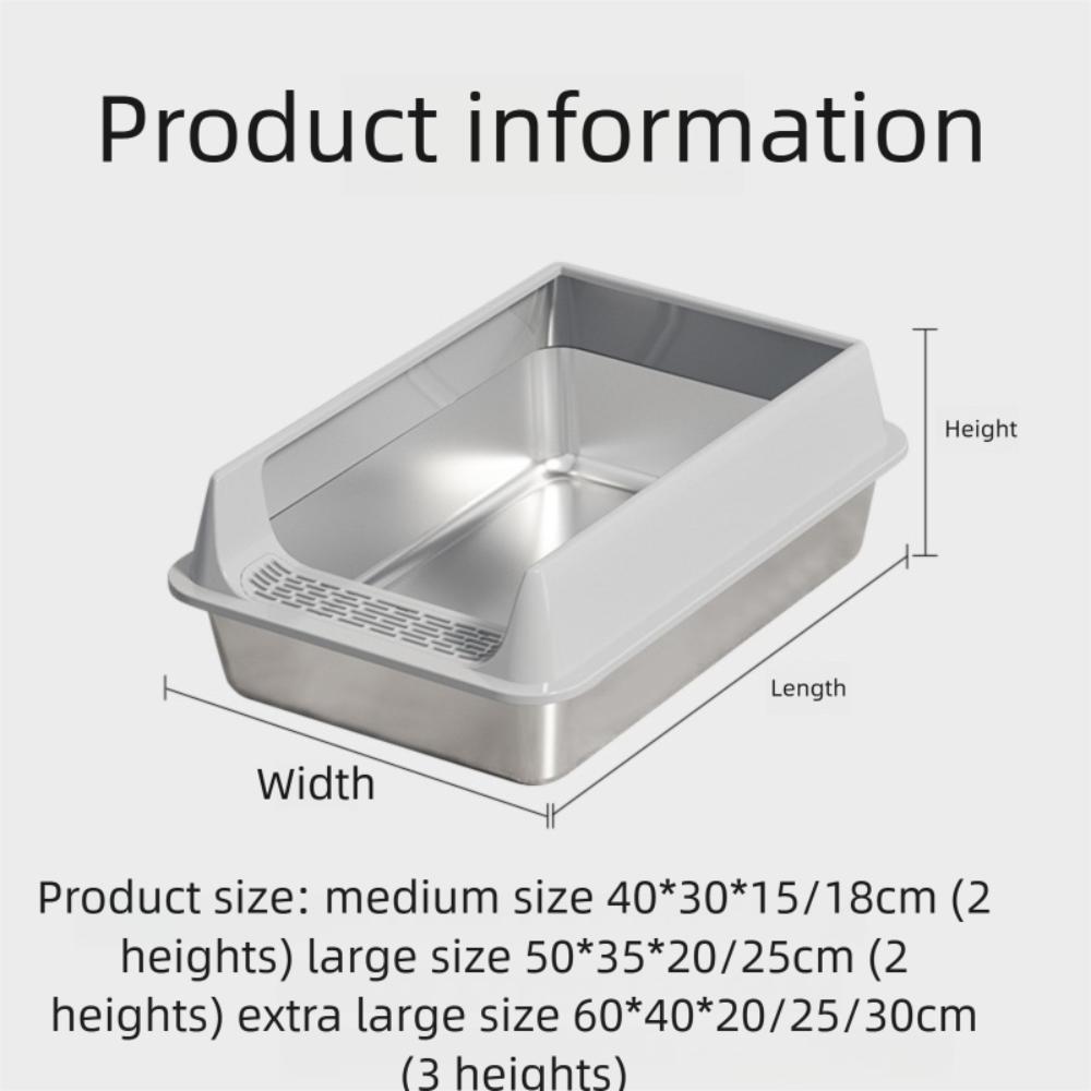 Anti-splash Cover Cat Litter Box Stainless Steel Cat Toilet Cleaning Basin  Pet Supplies
