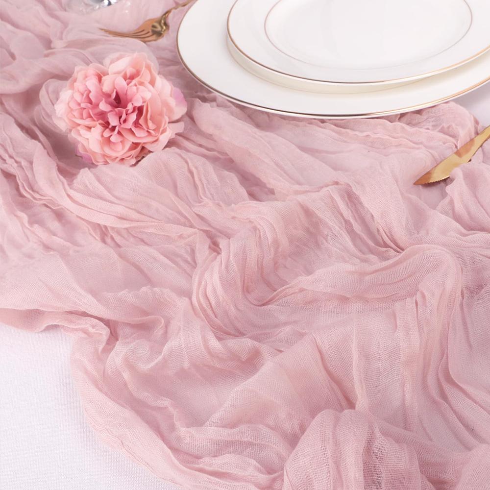2 Pack Cheesecloth Table Runners Cheese Table Cloth Gauze Boho for Wedding Bridal Shower Baby Shower Party Table Decorations