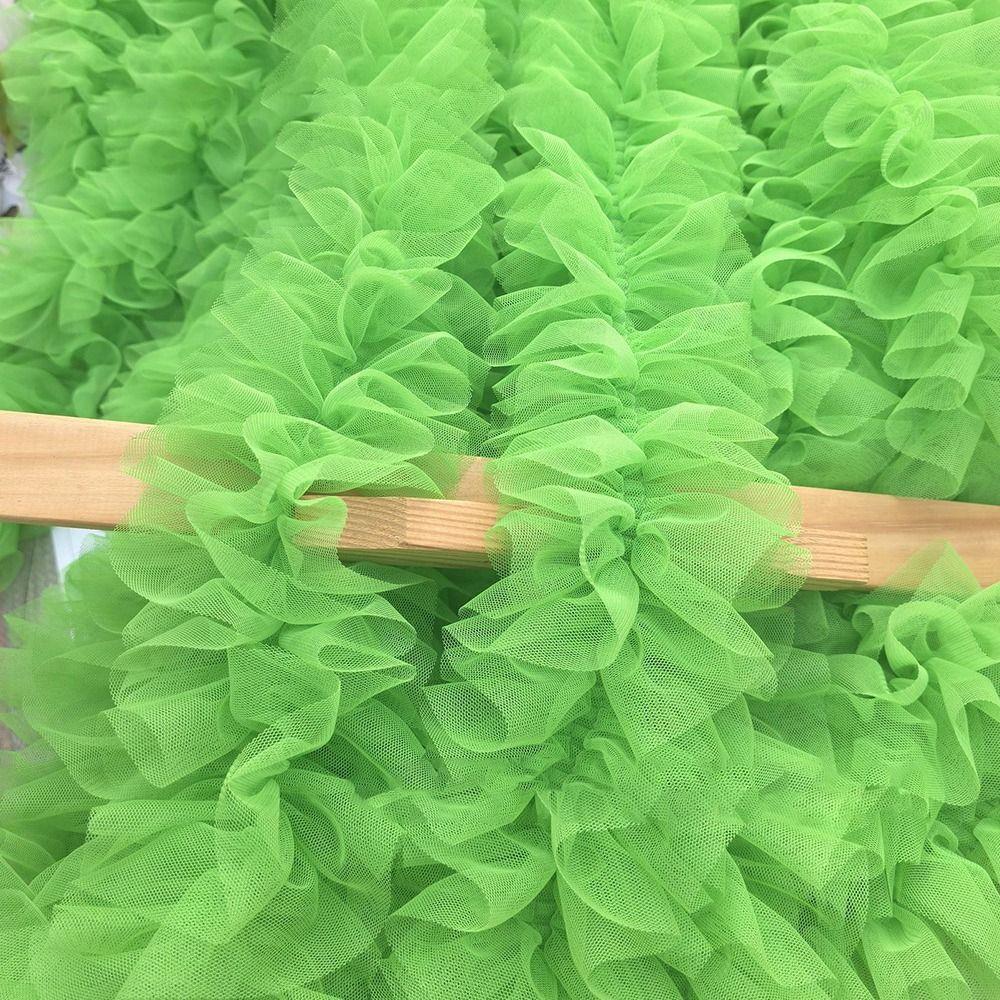 9cm Wide Double-Layer Mesh Colorful Woolen Strips Pleated Skirt Fabric Ruffle Trim Thick Lace Accessories Baby Doll Clothes