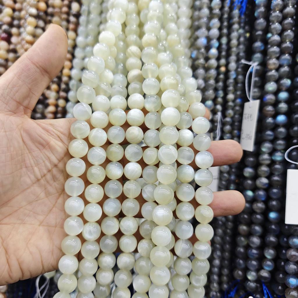 7A Grade Natural White Moonstone Round Beads for DIY Jewelry