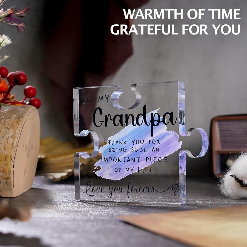 Father's Day Gift for Grandfather - Grandchildren's Grandfather Birthday Gift - Grandfather's Christmas Gift - Acrylic Puzzle D