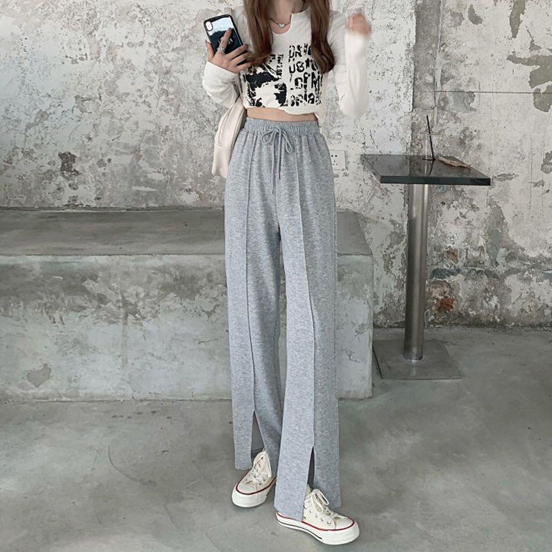 Women s Summer High-Waisted Wide-Leg Sweatpants - Petite, Versatile, Casual, Straight Leg S (approx. 35-45 kg)
