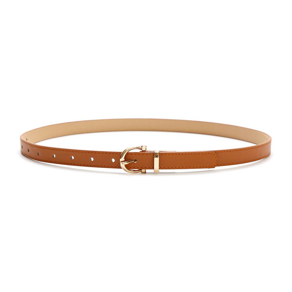 Women Golden Color C-Body Buckle Leather Belt Korean Belt Version Fashion Fine C3P4