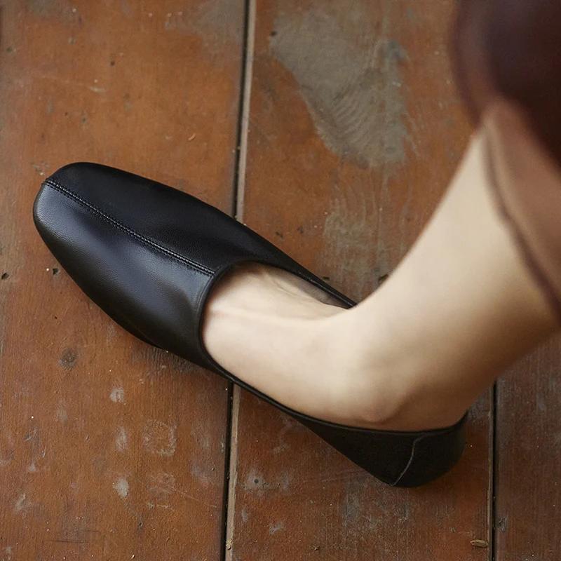 Fashion 2024 New Women Shoes Genuine Leather Flats Loafers Round Toe Slip-on Footwear Ladies Shoes for Women Retro Oxford Shoes