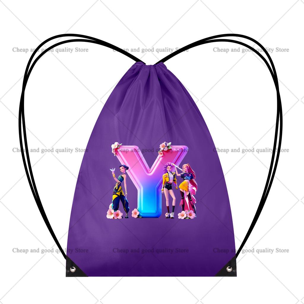 KPop Demon Hunters Bundle Pocket Drawstring Backpack Youth Fashion Large Capacity Sport Bag Cartoon Gift Bags Cycling Knapsack Kid Friendly