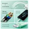 Crystal Gradient Braided Three-in-One Charging Cable for Huawei, Apple, and Android.
