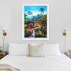 5D DIY Diamond Painting Scenic Lodge Diamond Embroidery Tree Scenery Cross Stitch Full Round Drill Crafts Home Decor Gift