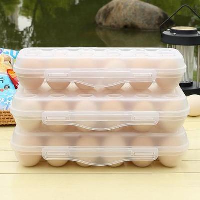 Plateau à œufs en plastique durable 12/18 compartiments Boîte de rangement pour œufs transparente à clipser Organisateur d'œufs empilable anti-collision pour réfrigérateur pour la maison