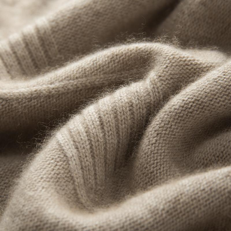 2025 high-end 100 cashmere shirt semi-turtleneck loose thickened inner sweater