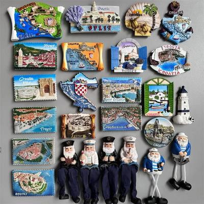 Imán para nevera de Croacia, recuerdo turístico de Croacia, Split, Trogir, Hvar, Trogir, pegatinas magnéticas para nevera, mapa de Croacia