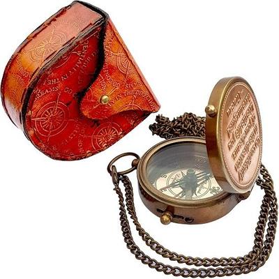Brújula de latón, regalo para graduación, día de confirmación, bautismo, regalo de año nuevo, cumpleaños, aniversario, comunión, regalo de camping