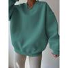 Autumn Casual Women's Solid Color Long Sleeved Round Neck Sweatshirt Loose Plus Size Sweatshirt