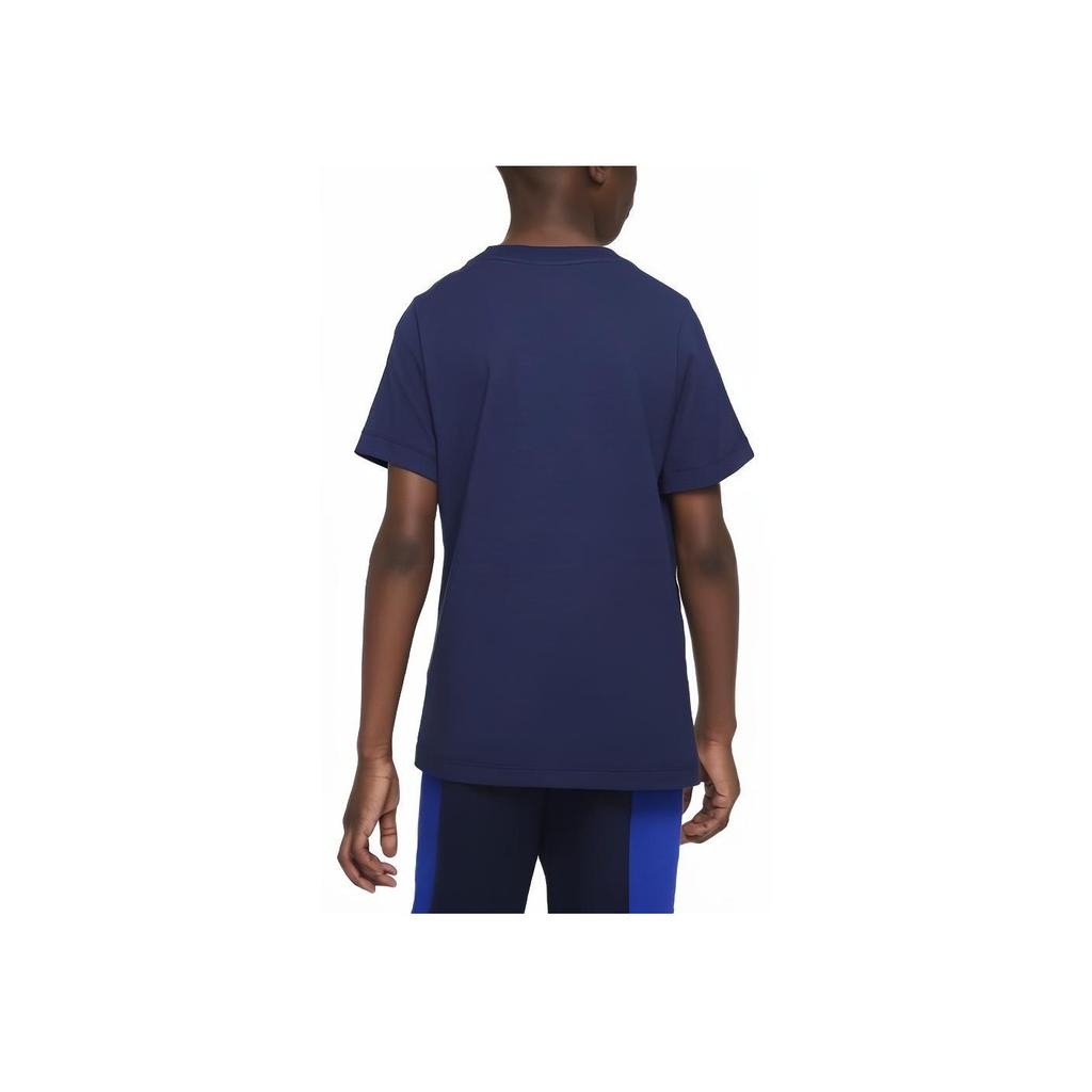Nike Kids Sportswear Logo Embroidered Short Sleeve T-Shirt Kids Tops Navy-Blue AR5254-411
