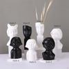 Ceramic Face Vase, Flower Vase for Decor, Modern Decorative Floral Centerpiece Table Shelf