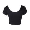 Basic Crop-T-Shirt mit kurzen Ärmeln, Figurbetontes Freizeit-T-Shirt für Damen