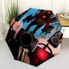 Robot, Cityscape- Automatic Opening and Closing, 8-rib Structure Portable Umbrella, Suitable for Men and Women in All Seasons - Perfect Gift