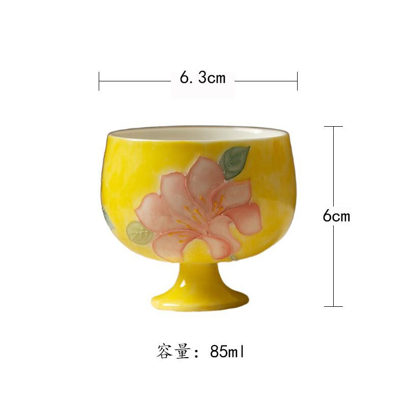 

85ml Hand-painted Lily Teacup Elegant Tea Bowl Set Of Cups Tea-tasting Personal Cup Jianzhan Master Cups Tea Items Supplies As Your Choose