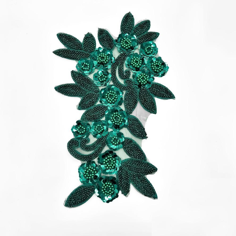 Embroidery Cloth Sticker Sequin Embroidery Patches Decorative Floral Lace Fabrics Applique  Girl