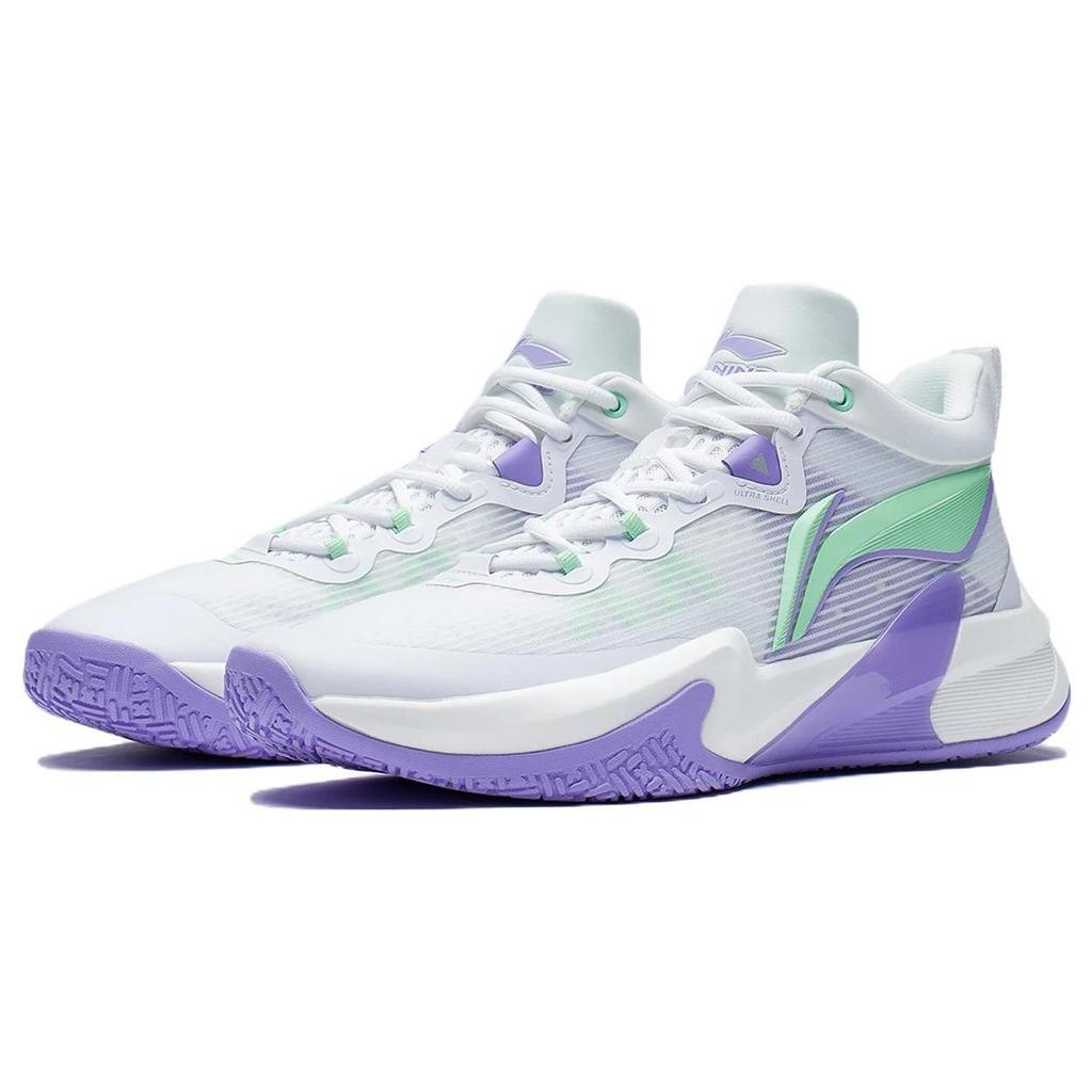 Li Ning Light Speed 1.0 Basketball Shoes Men's Low top Gray/Purple/Green ABAS041-1