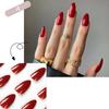 Nakhi 24 Reusable Artificial Fake Nail Set | Lightweight & Long Lasting| Quick Fix For Festivals & Special Occasions (P_red)