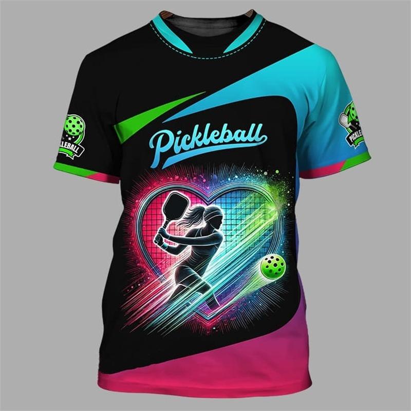 Fashion Pickleball Graphic T Shirts For Men Summer Casual Short Sleeve 3D Printed Sports T-shirts Trend Outdoor Fitness Tees