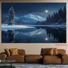 2D Night Winter Landscape with Moon & Stars Live Stream Background Cloth for Vlog