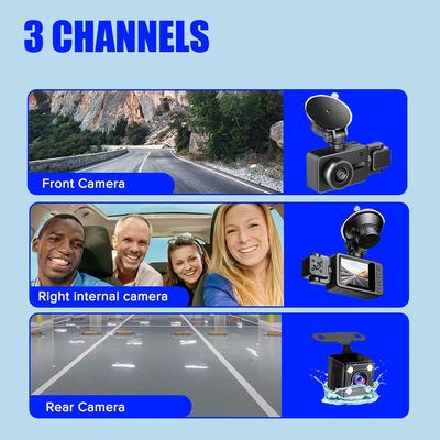 3 Channel Dash Cam for Cars Camera 1080P Car DVR with WiFi Night Vision G-Sensor Loop Recording Vehicle Black Box Car Assecories