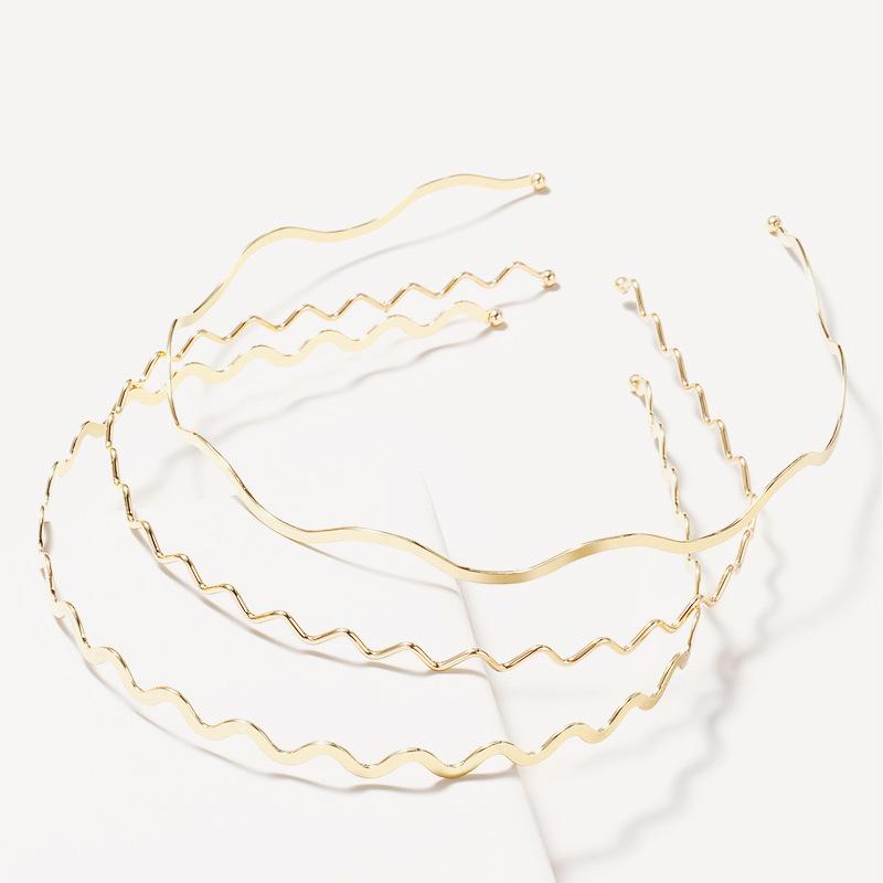 Semplici Cerchietti Metallici Dorati a Onda Eleganti Cerchietti a Onda Moda Donna Cerchio per Capelli Accessori per Acconciature