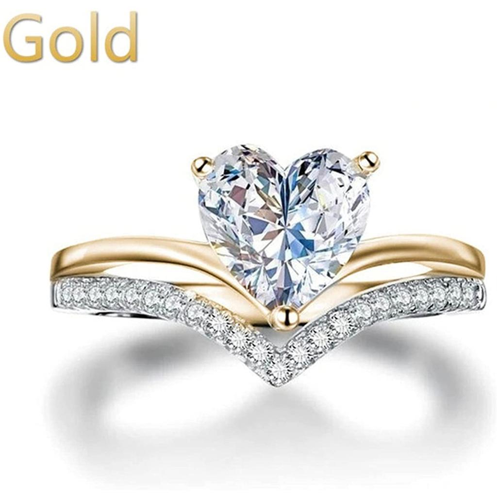 Heart Shaped Cubic Zirconia Ring with Pavé Set Stones Adjustable Band for Women Elegant Jewelry Accessory