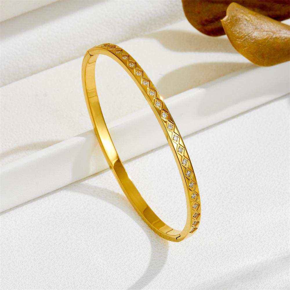 2026 Personalized Diamond-encrusted Diamond Bracelet, Simple European and American Ins Style High-end Niche Fashion Jewelry