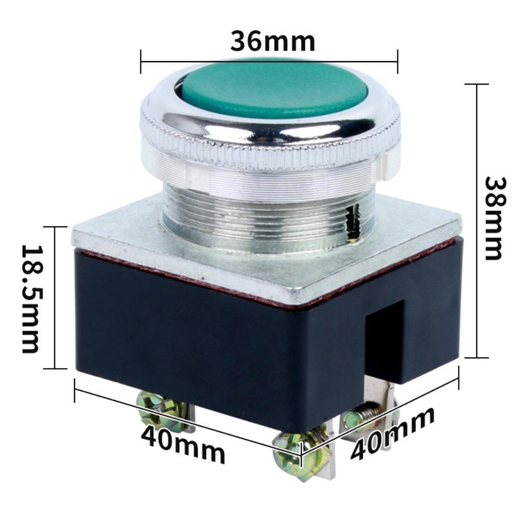 Momentary Control LA2 Push Button Switch 30mm Mounting Hole Self-Resetting Opening Mushroom Head Push Button 5A 250VAC Red Green