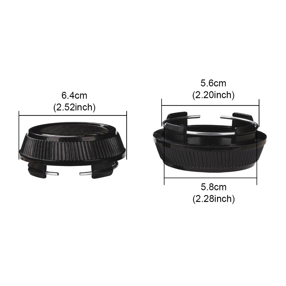 4pcs Black Tone Base 68mm Dia 4 Clips Wheel Tyre Center Hub Caps Cover for Auto Vehicle