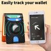 2025 Men's Airtag RFID Wallet Slim Money Clip Short Wallet Carbon Fiber Pattern Anti-Theft Change Purser for Daily/Travel Use