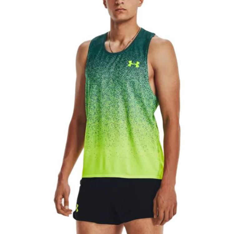 Under Armour Rush Logo Gradient Tank Top Men Tops Teal 1377314-722