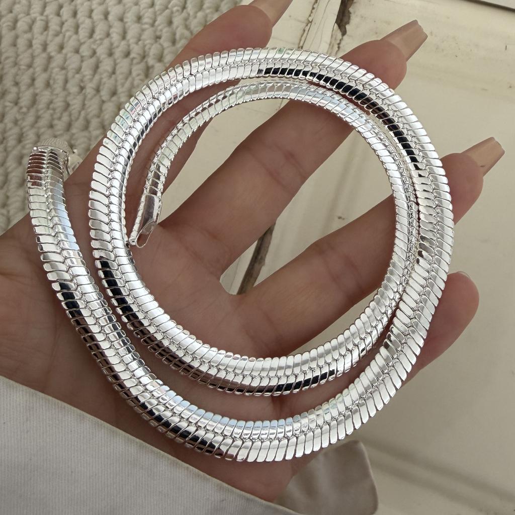 S925 Sterling Silver Necklaces For Women Simple Minimalist Pendant Necklaces Simple 50 60 CM Chain Necklace Birthday Gift