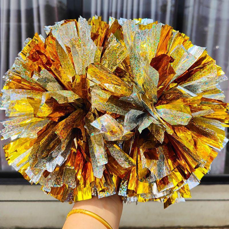 Rainbow Laser Cheerleading Pom Poms