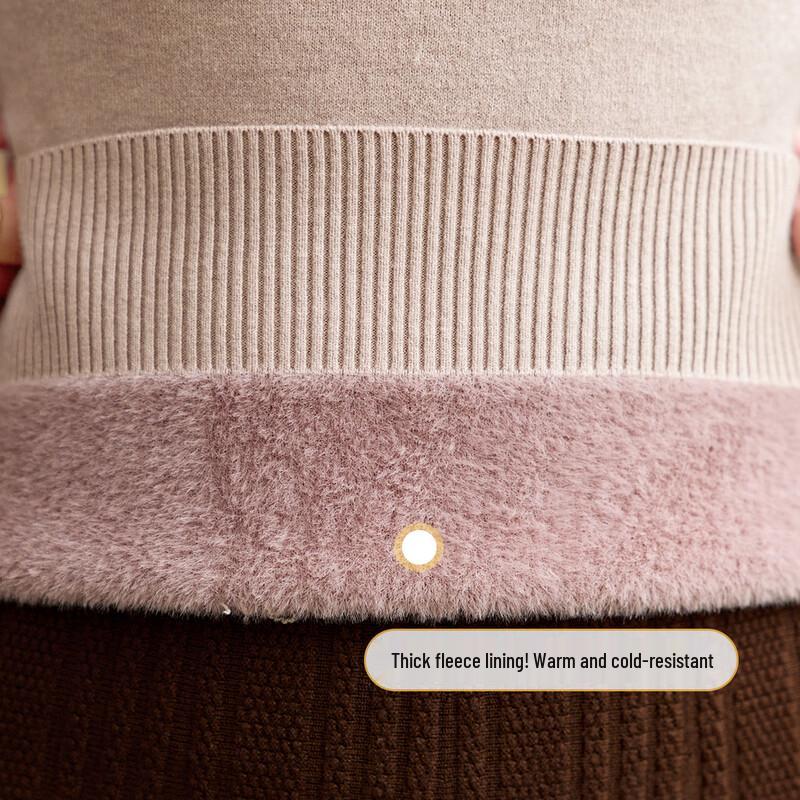 Pastel Women's Plus Velvet Warm Knitted Pullover Sweater