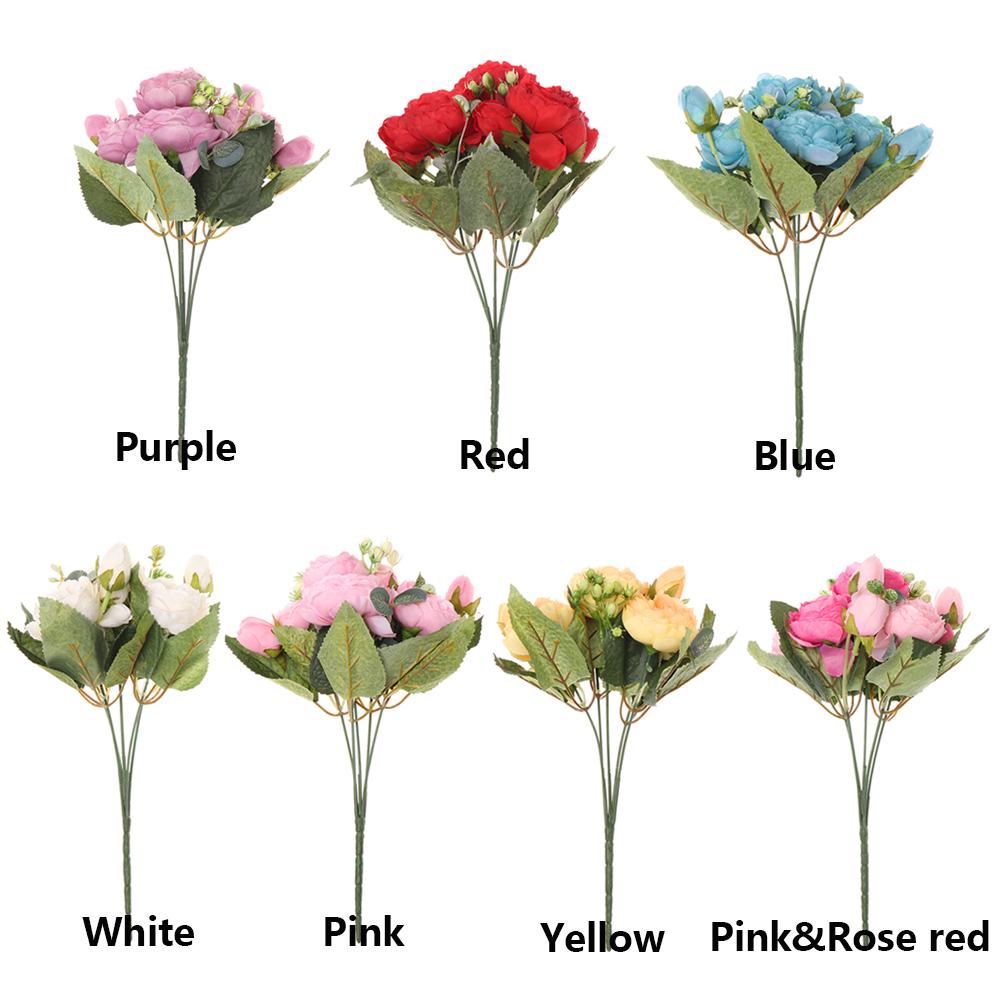 30cm 9 head DIY Decor Wedding Vintage Artificial Flowers  Silk Peony  Party Decoration  Rose bouquet
