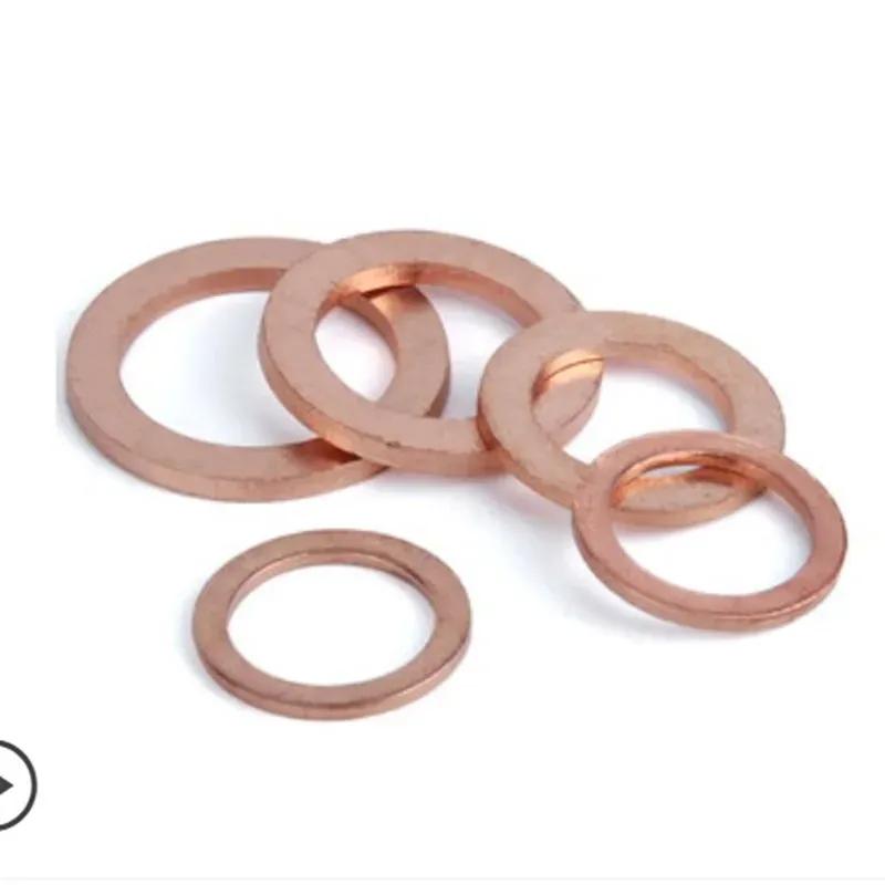 M5 M6 M8 M10 M12 M14 M16 M18 M20 M22 M24 Solid Pure Copper Oil Plugs Washer O-ring Gasket Motorcycle Sump Flat Sealing Spacers