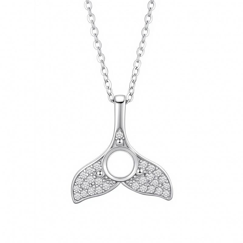 S925 Sterling Silver 5.2mm DIY Fishtail Mermaid Necklace Clavicle Chain