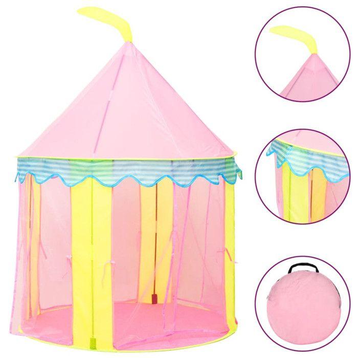 3107746 vidaXL Tente de jeu pour enfants avec 250 balles Rose 100x100x127 cm