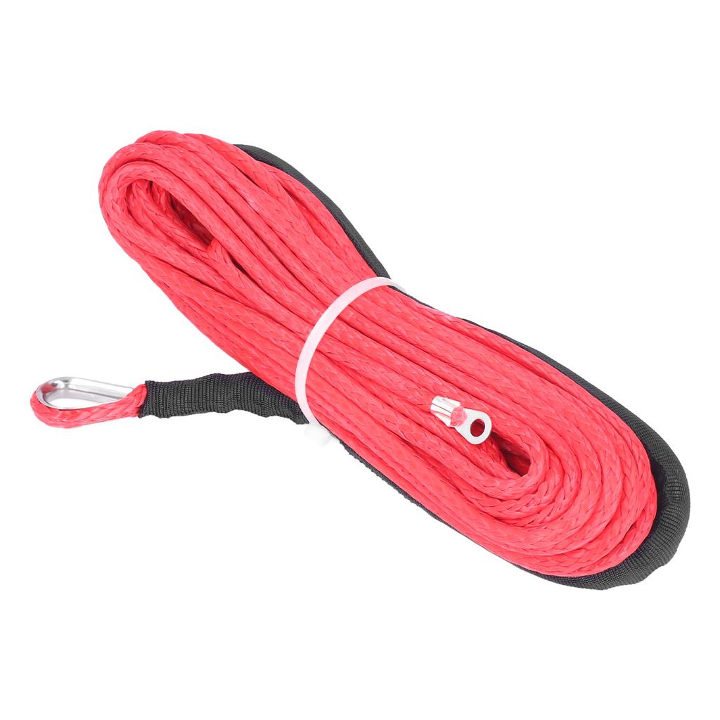 Trailer Winch Rope 6mmx15m  1 4inx50ft Synthetic Fibre Red Replacement for SmittyBilt SUVs Trucks ATVs