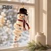 Christmas Hanging Decoration DIY Crochet Snowman Door Hanger Kit, Handmade Holiday Craft Wall Set for Wall, Window, New Year Party Handcrafted Yarn